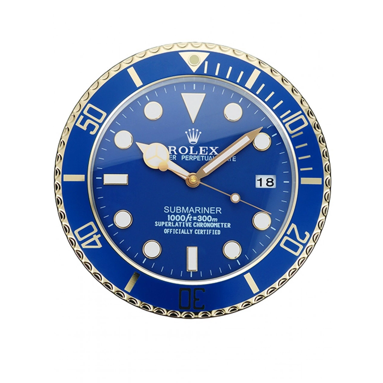 Wall 622475 Clock Submariner Rolex Blue 0608